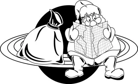 Santa Claus on the planet Stock Illustration