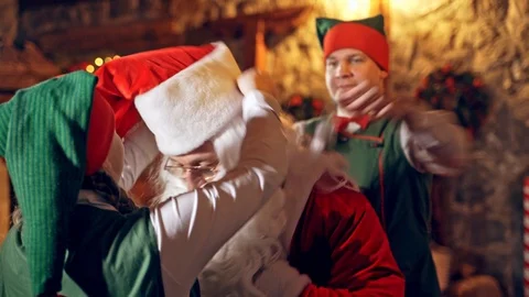 Santa Claus preparing for eve Stock Footage 119265322