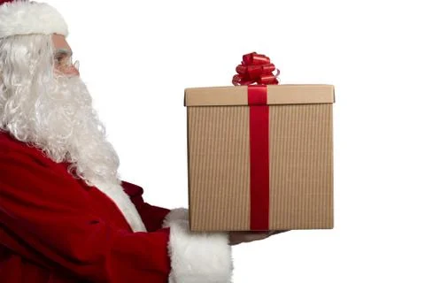 Santa claus with a present Stock Photos