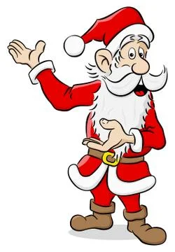 Santa claus presenting something Stock Illustration