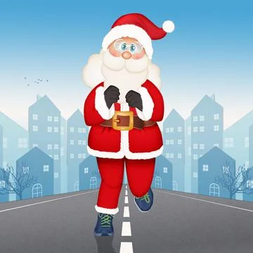 Santa Claus race Stock Illustration