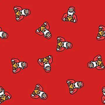 Santa claus reading a letter vector seamless pattern Illustrazione stock