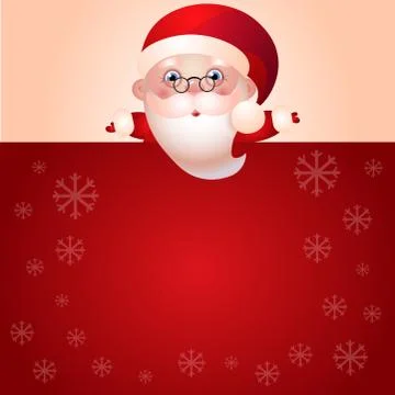 Santa Claus with red empty message board Stock Illustration
