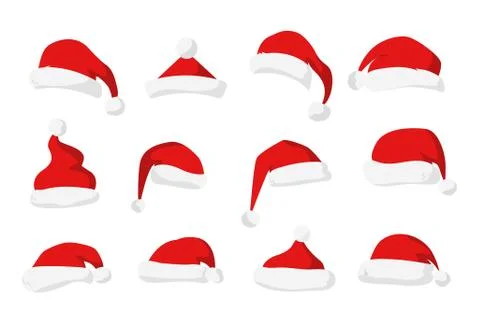 Santa Claus red hat vector isolated Stock Illustration