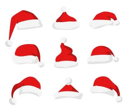 Santa Claus red hat vector isolated Stock Illustration