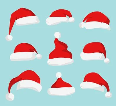 Santa Claus red hat vector isolated Stock Illustration