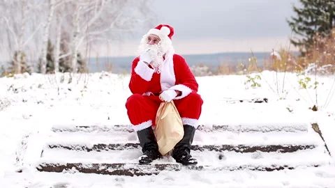 Santa Claus is resting Stock Footage 166944514