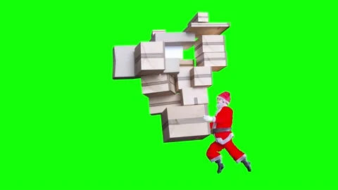 Santa Claus is running to bring mail parcels with Christmas gifts loop render 3d 스톡 동영상 220021982