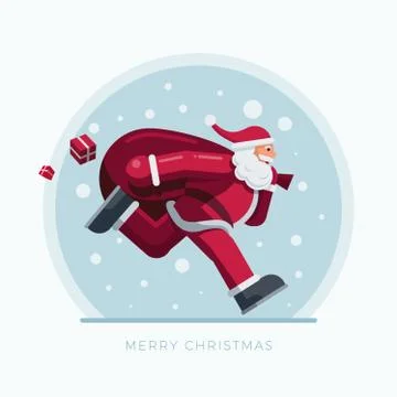 Santa Claus Running Stock Illustration