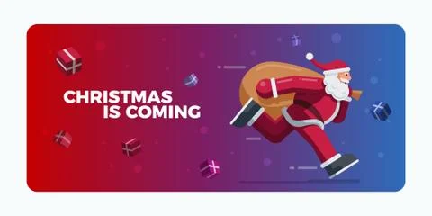 Santa Claus Running Stock Illustration