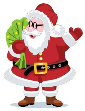 Santa claus with a sack Stock Illustration