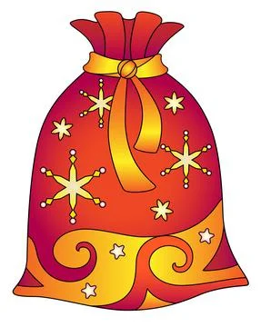 Santa Claus sack with zentangles - vector Christmas full color zentangle Stock Illustration