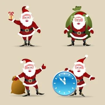 Santa Claus Set Stock Illustration