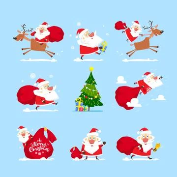 Santa Claus set image. Vector, illustration イラスト素材
