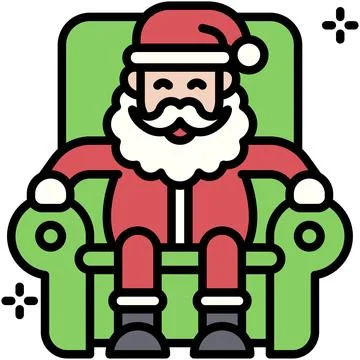 Santa Claus sitting on sofa icon, Christmas related vector illustration Stock Illustration