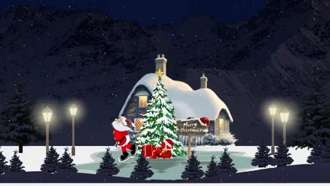 Santa Claus skating Stock Footage 223531191