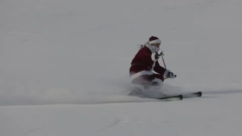 Santa Claus is skiing Stock Footage 167508758