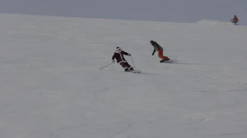 Santa Claus is skiing Stock Footage 167509050