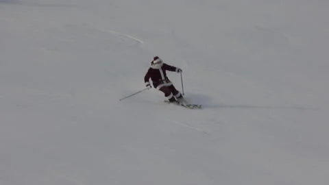 Santa Claus is skiing Stock Footage 167509136