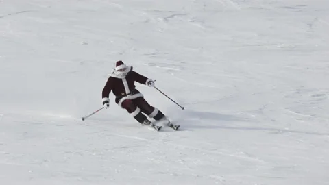 Santa Claus is skiing Stock Footage 167641894