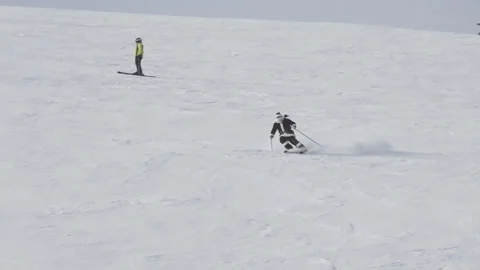 Santa Claus is skiing Stock Footage 167642419