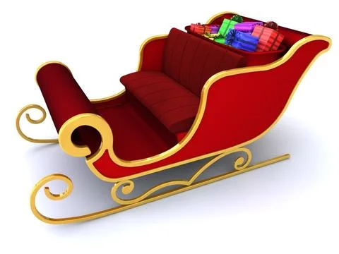 Santa Claus Sleigh 3D Model