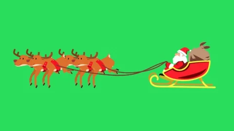 Santa Claus on sleigh  Stock Footage 128627658