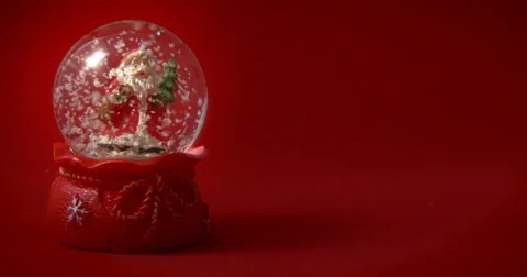 Santa Claus snow globe red 02 Stock Footage 45291007