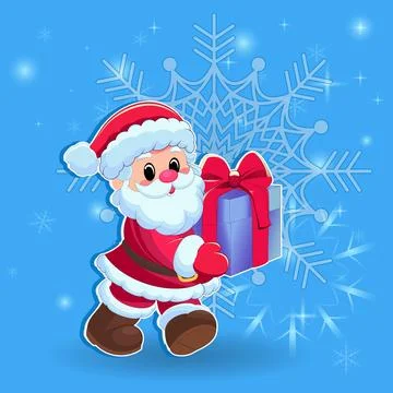 Santa Claus with Snowflake Background Stock Illustration