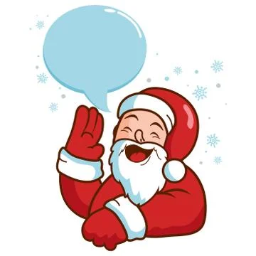 Santa Claus with speech bubble talking. Vector illustration Stock Illustration