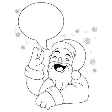 Santa Claus with speech bubble talking. Stock Illustration