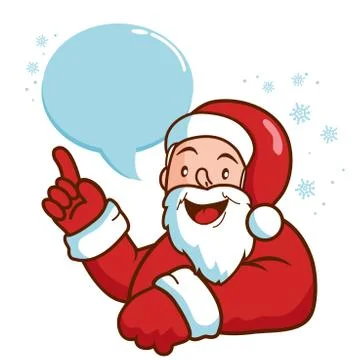Santa Claus with speech bubble. Vector illustration Stock Illustration