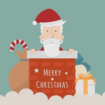 Santa Claus standing gift boxes falling down around him , eps10 vector format Stock Illustration