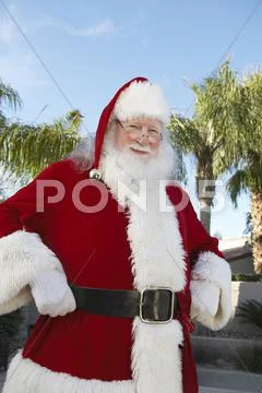 Santa Claus Standing With Hands On Hip Stock Photos