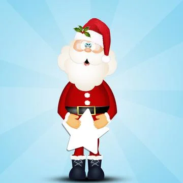 Santa Claus with star Stock Illustration