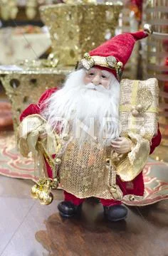Santa claus statue decoration posing Stock Photos