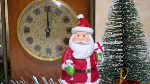 Santa claus statuette Stock Footage 154374090