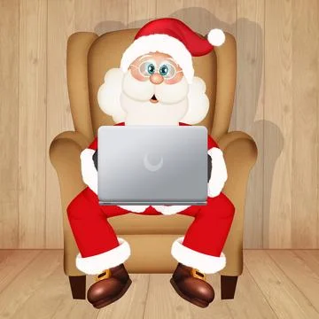 Santa Claus technology Stock Illustration