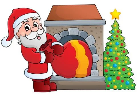 Santa claus theme image - illustration. Illustrazione stock