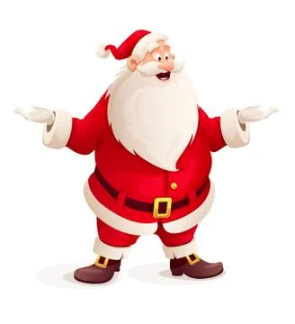 Santa claus throw up hands Stock Illustration