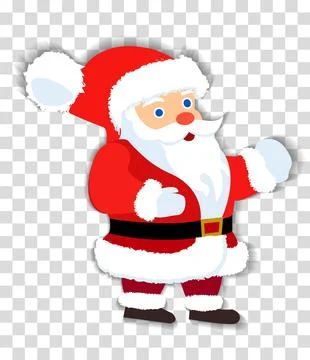 Santa claus throw up hands. vector illustration. Isolated on white background Stock Illustration