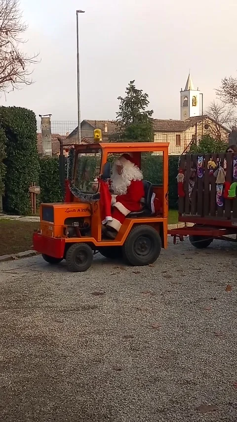 Santa Claus tractor Video stock 297949282