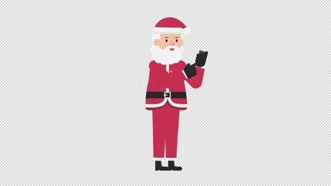 Santa Claus Using Phone Video stock 205036122
