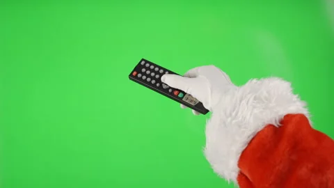 Santa Claus using a television remote control Stock-Footage 289091561