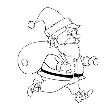 Santa Claus. Vector contour hand drawn illustration. New year and Christmas o Stock-Illustration