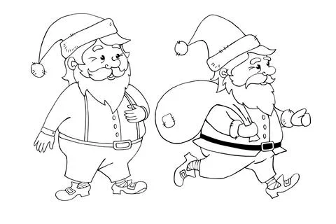 Santa Claus. Vector contour hand drawn illustration. New year and Christmas o Stock-Illustration