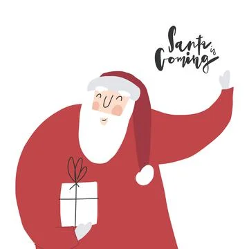 Santa Claus vector hand drawn cartoon character Stock Illustration