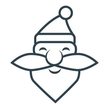 Santa Claus vector line icon. Christmas celebration sign. Stock Illustration