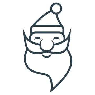 Santa Claus vector line icon. Christmas celebration sign. Stock Illustration