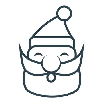 Santa Claus vector line icon. Christmas celebration sign. Stock Illustration